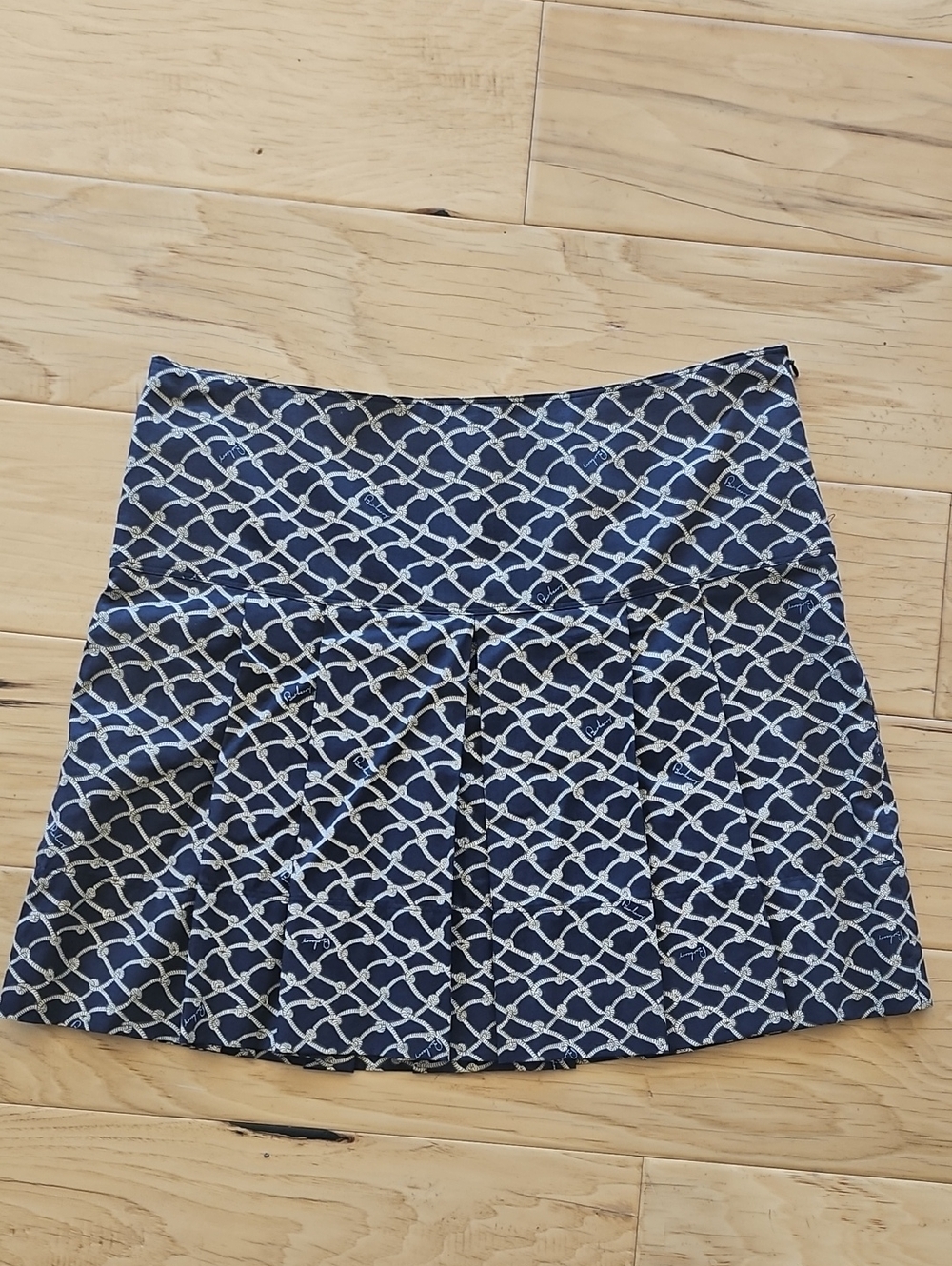 Burberry Navy Chain-Print Skirt